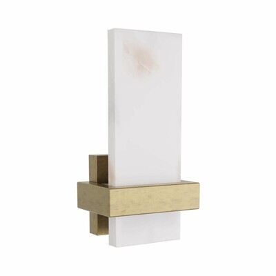 1-Light White Alabaster Sconce