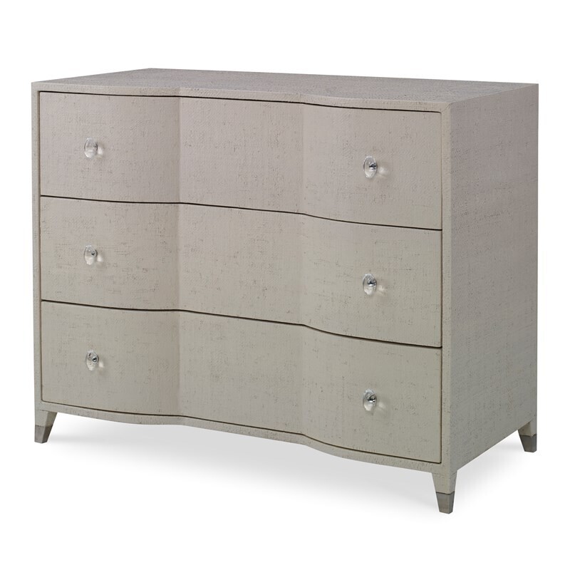 Modern Raffia Covered 3-Drawer Hall Chest