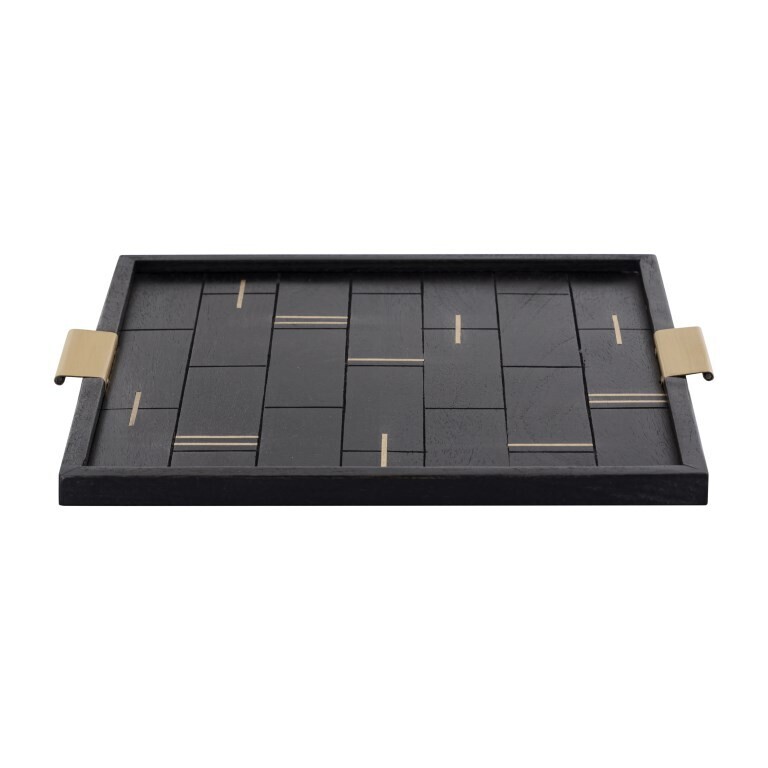 Black Wooden Tray for Coffee Table