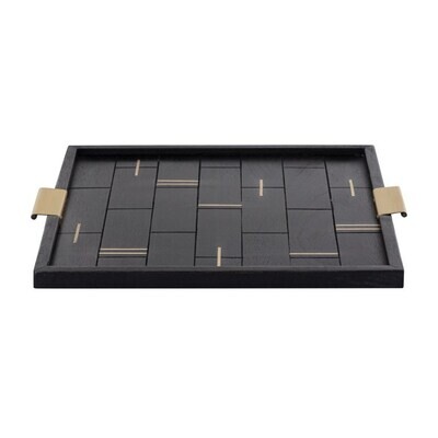 Black Wooden Tray for Coffee Table