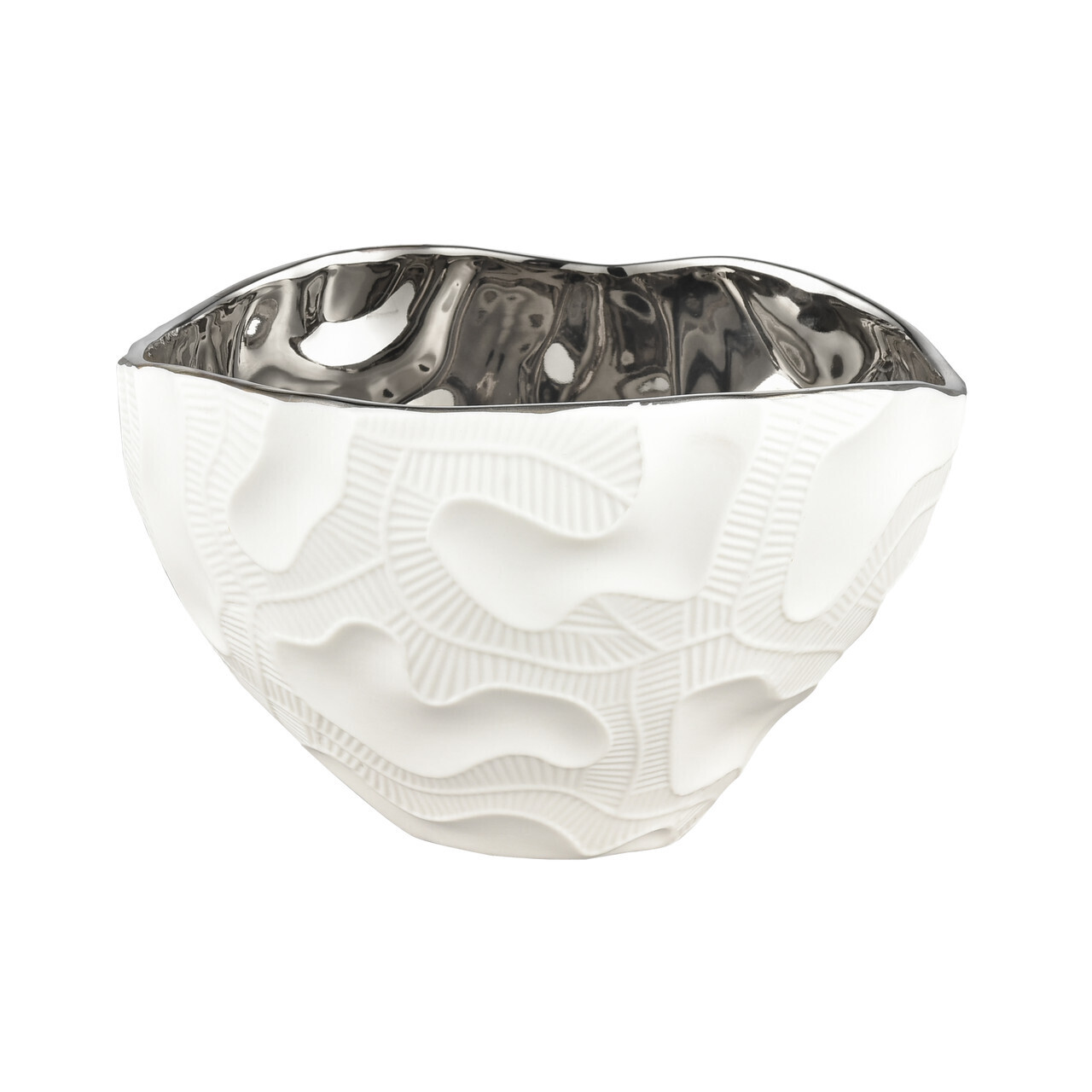 White and Silver Decorative Bowl