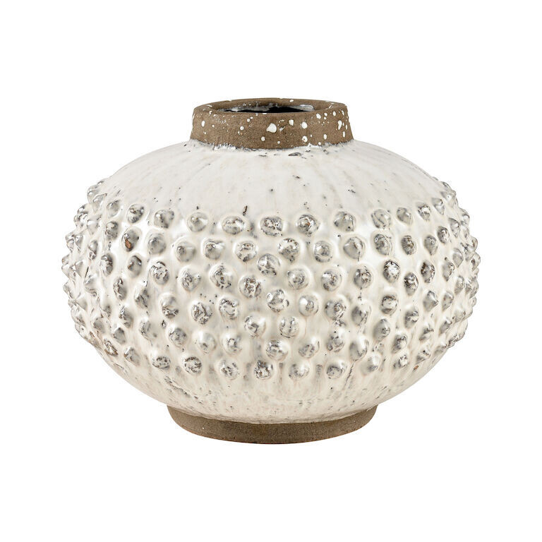 White Organic Terracotta Decorative Vase