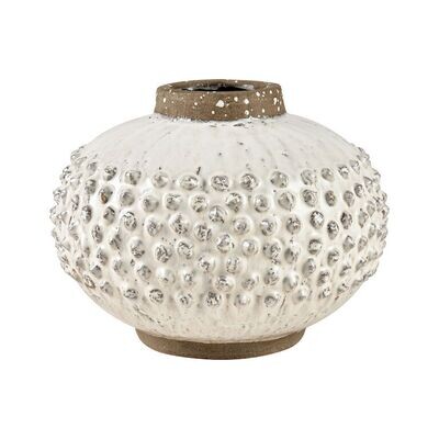 White Organic Terracotta Decorative Vase