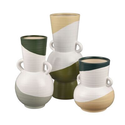 Set of 3 Earthenware Vases
