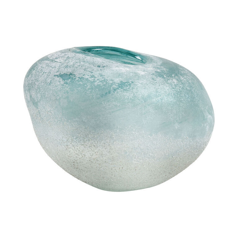 Frosted Round Turquoise Vase