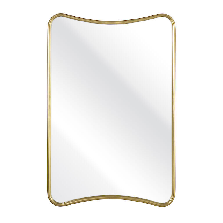 Mid-Century Modern Polished Metal Wall Mirror