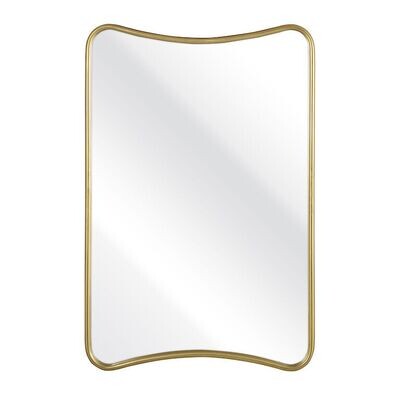 Mid-Century Modern Polished Metal Wall Mirror