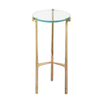 9.75" Dia Antique Brass Martini Table