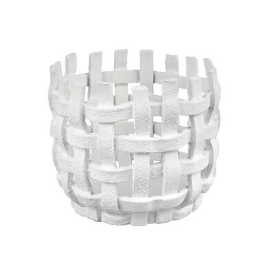 Set of 2 Small Basket Weave Cachepot