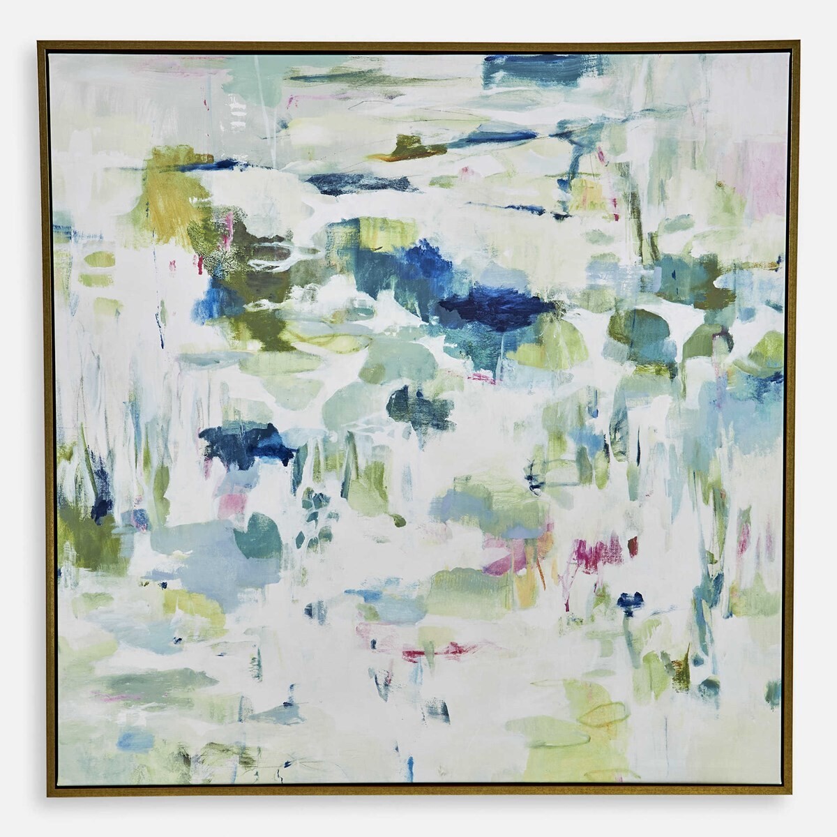 Abstract Shades of Green and Blue Canvas