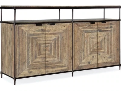 Rustic Solid Wood 60-inch TV Stand Console Entertainment Center