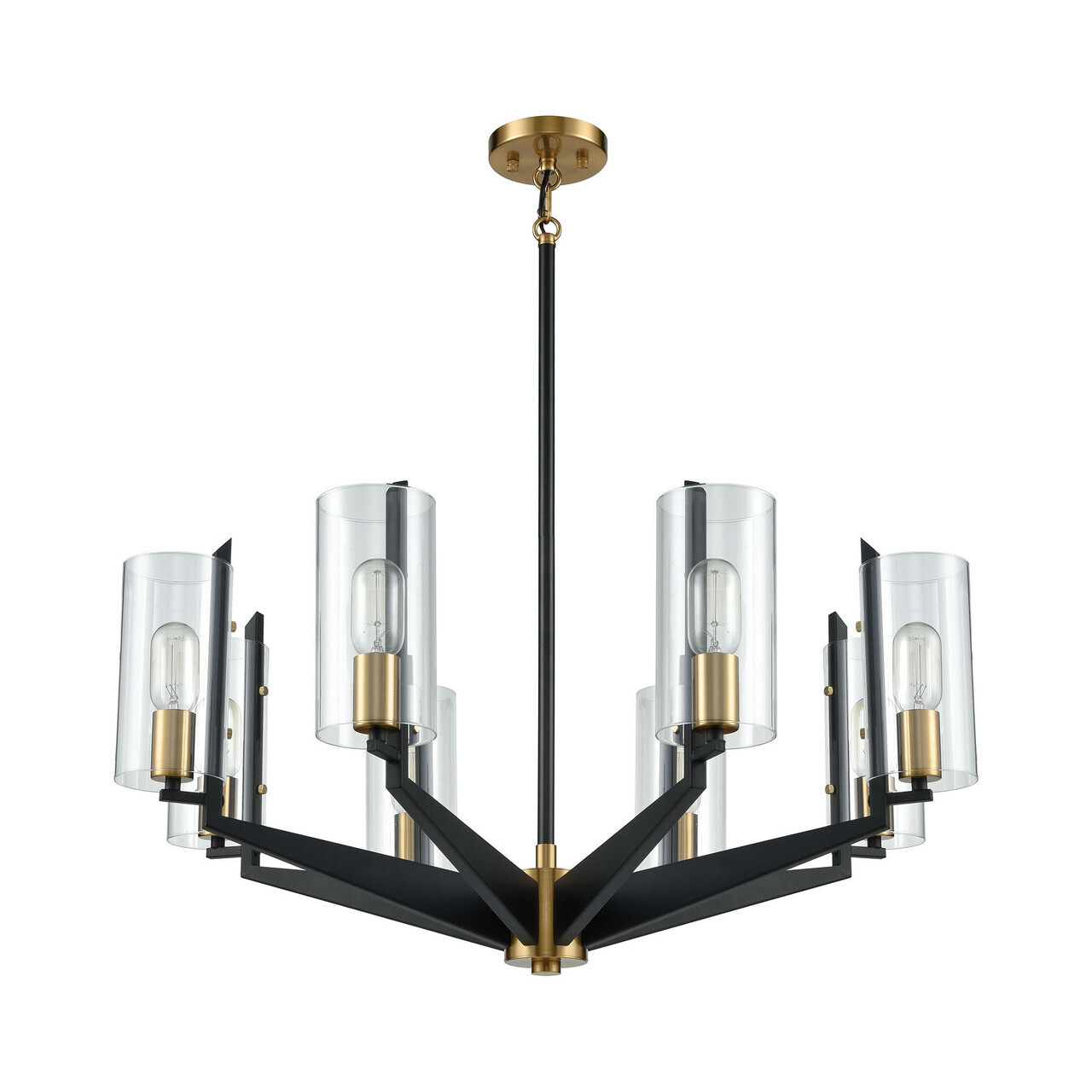 Black 33'' Wide 8-Light Chandelier