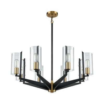 Black 33'' Wide 8-Light Chandelier