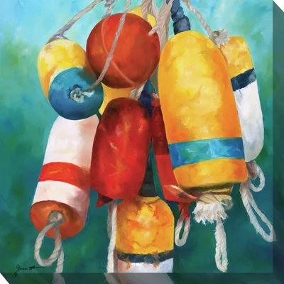 Colorful Buoys Outdoor Canvas Wall Decor