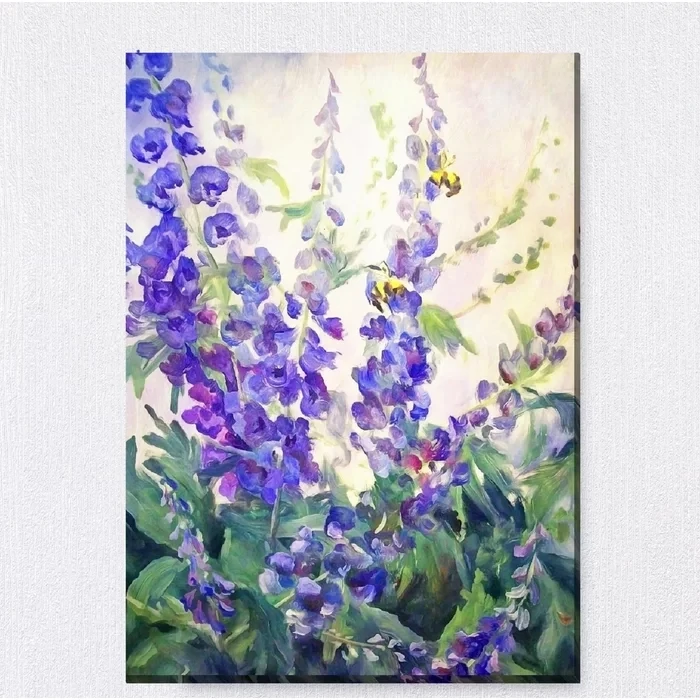 Blue Lupines Outdoor Canvas Wall Decor