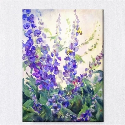 Blue Lupines Outdoor Canvas Wall Decor