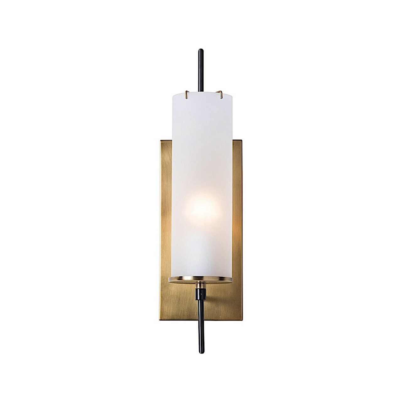 Vintage Brass Sconce with Frosted Glass Shade