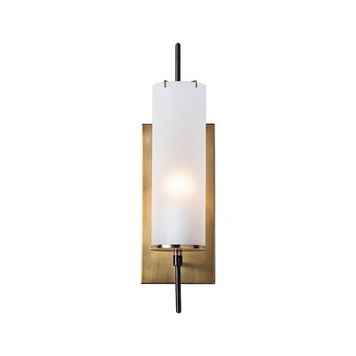 Vintage Brass Sconce with Frosted Glass Shade
