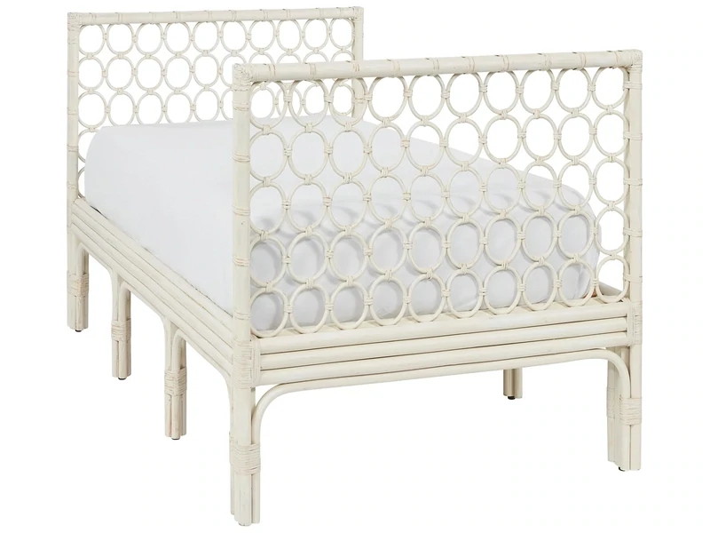 Painted Boho Rattan Day Bed