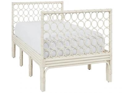 Painted Boho Rattan Day Bed