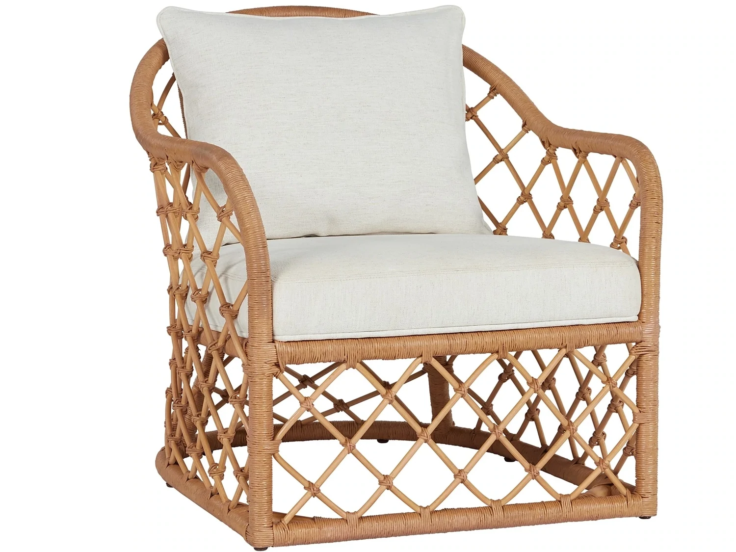 Ratttan Accent Chair with Fabric Cushion