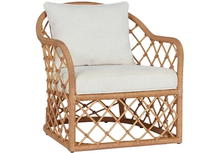 Ratttan Accent Chair with Fabric Cushion