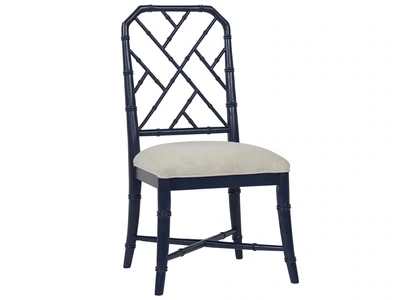 Deep Blue Chippendale Side Chair
