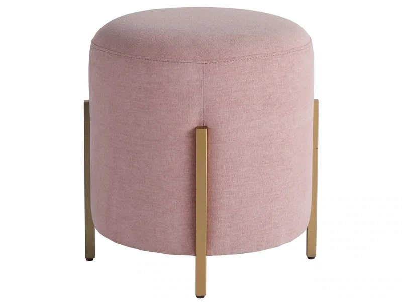 Round Blush Pink Pouffe Ottoman