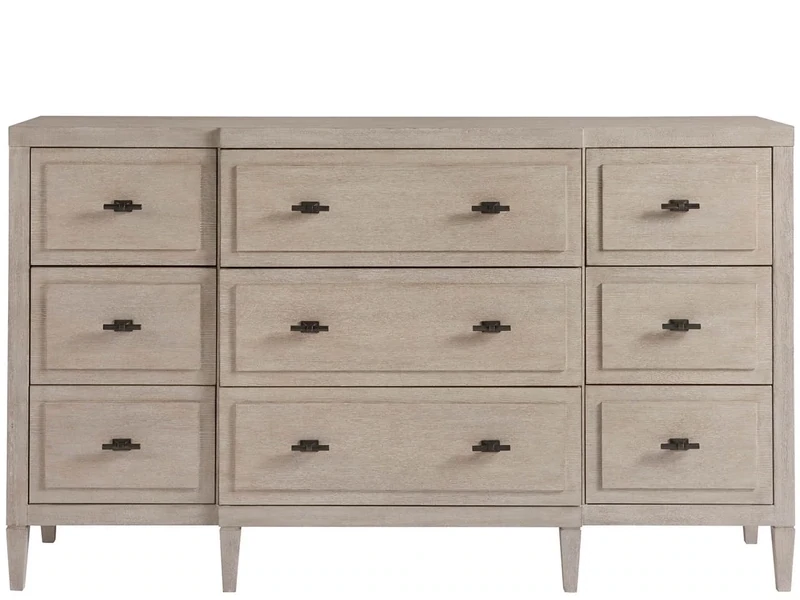 Modern 68" Grey 9-Drawer Dresser