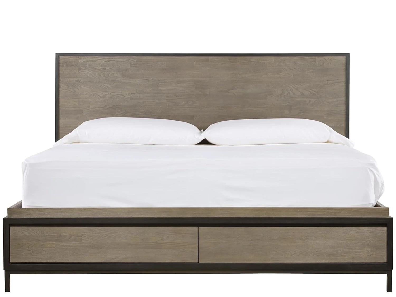 Chalkboard Black King Panel Bed with 2-Drawer