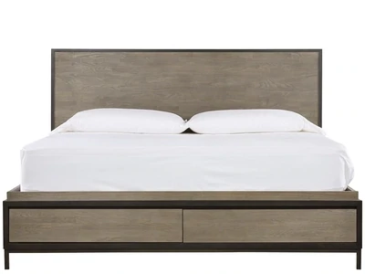 Chalkboard Black King Panel Bed with 2-Drawer