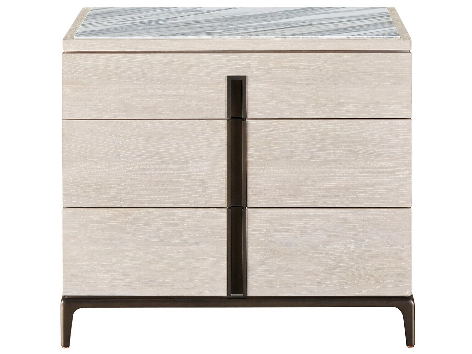 Modern 3-Drawer Nightstand in Beige