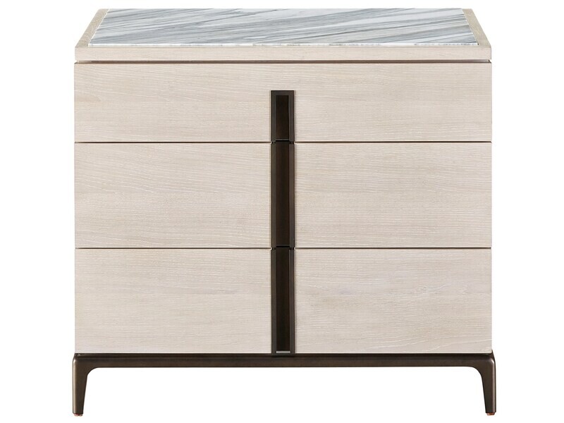 Modern 3-Drawer Nightstand in Beige