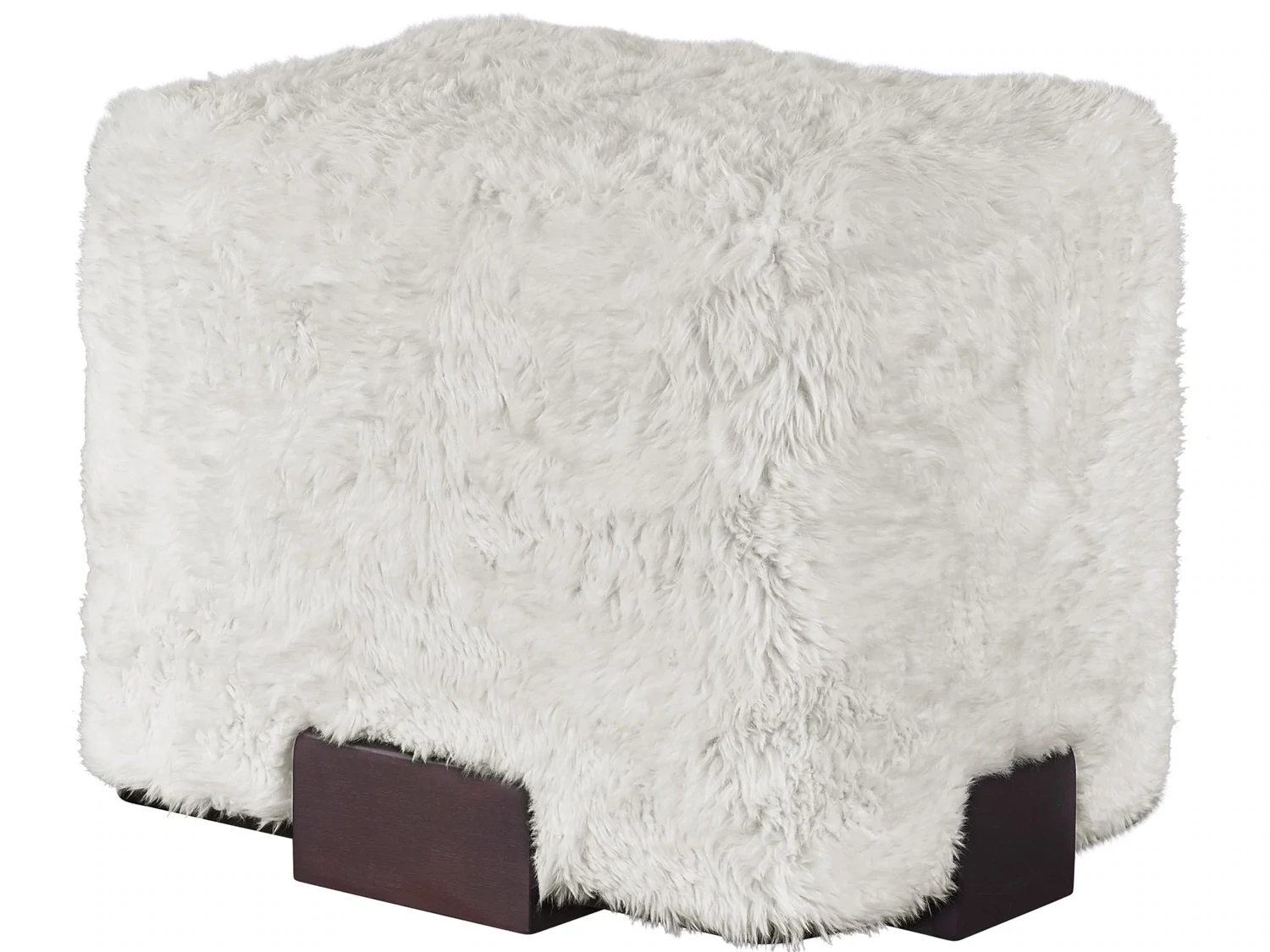 Wilshire Fabric White Ottoman