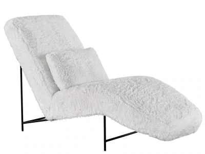 White Lounge Chaise with Matching Pillow