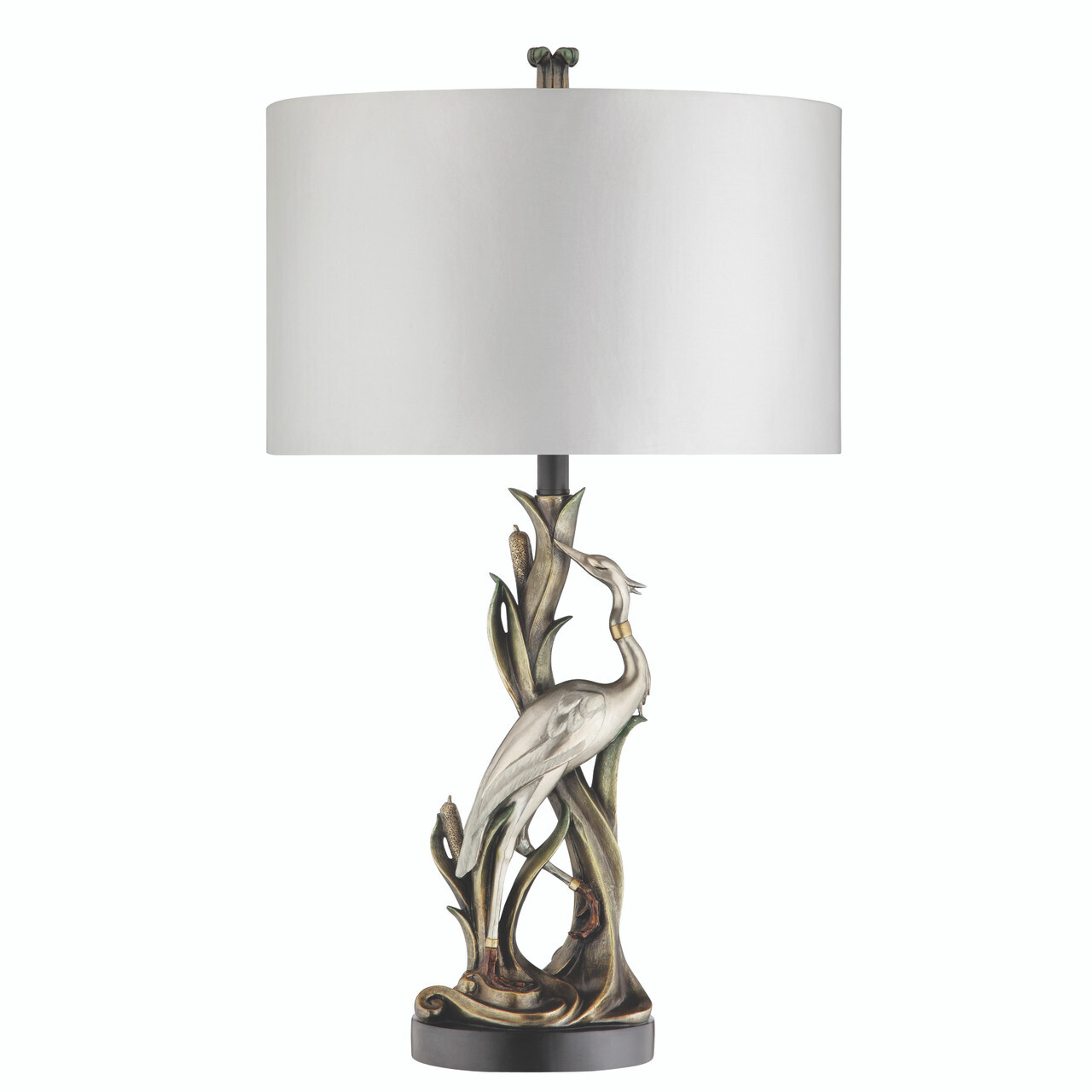 Elegant Heron Table Lamp in Polished Chrome