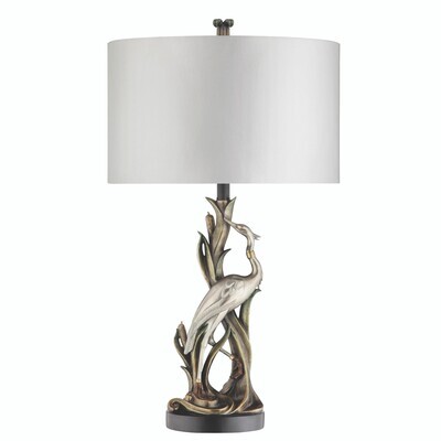 Elegant Heron Table Lamp in Polished Chrome