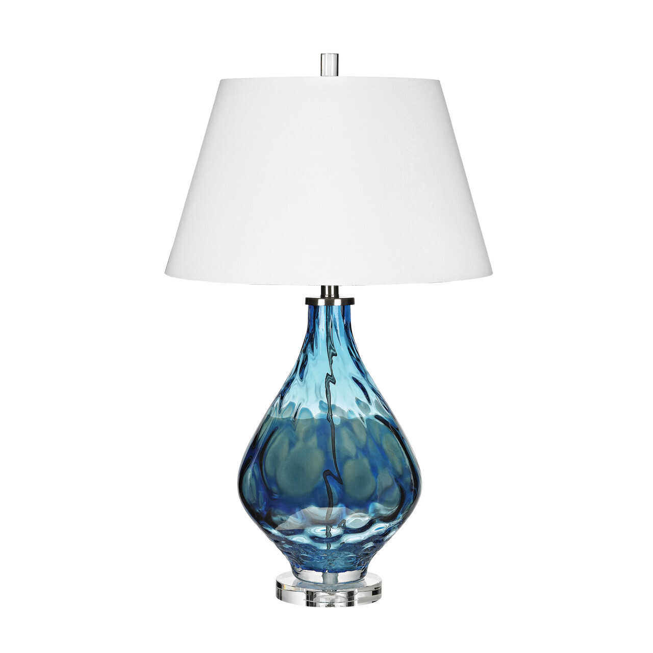 Azure Rippled Glass Table Lamp