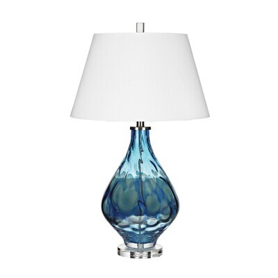 Azure Rippled Glass Table Lamp