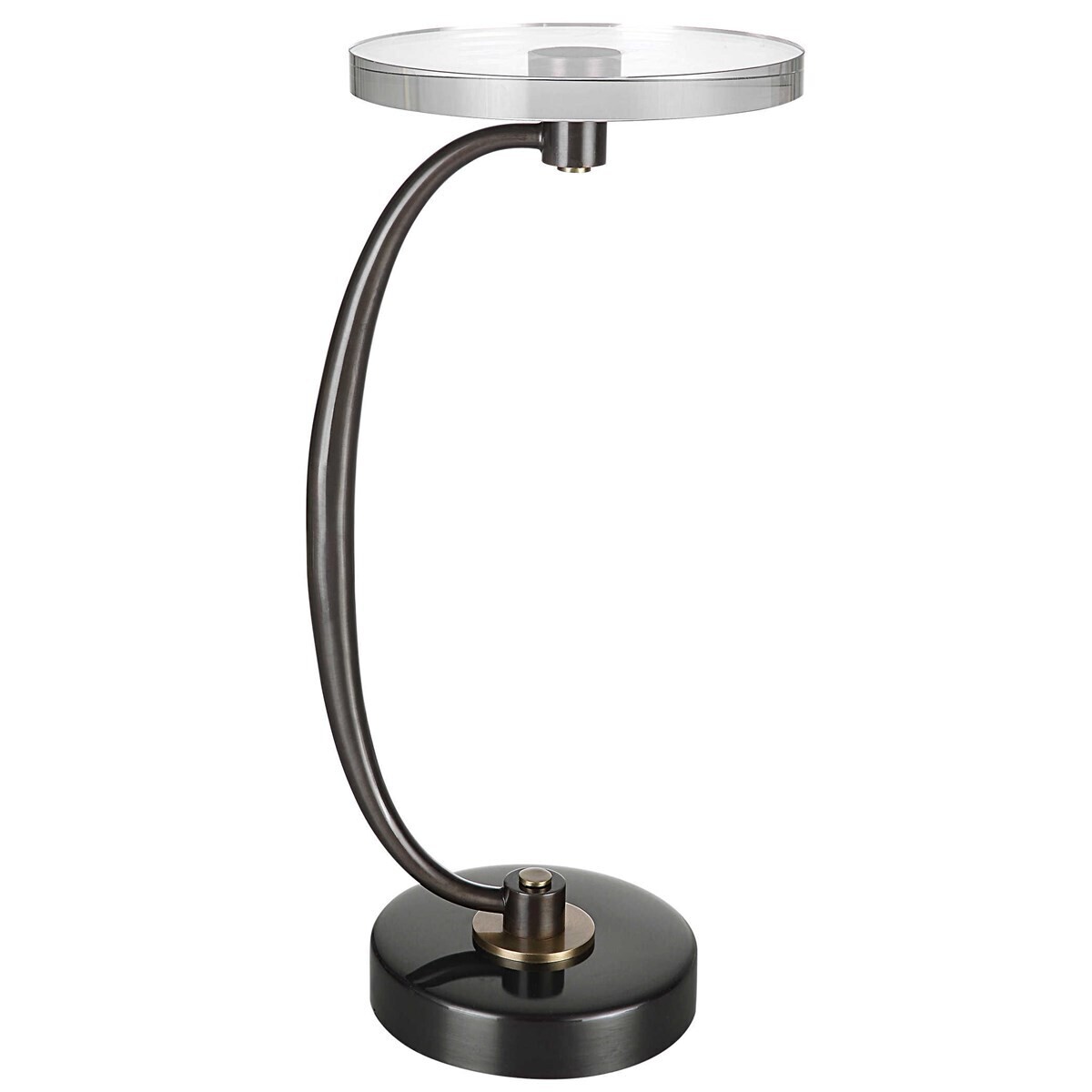 Round Dark Bronze Martini Accent Table