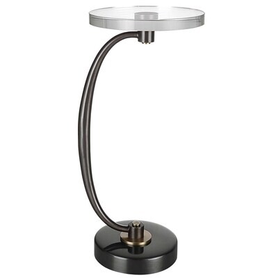 Round Dark Bronze Martini Accent Table