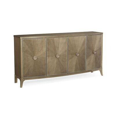 Modern Gray Ash 4-Door Credenza