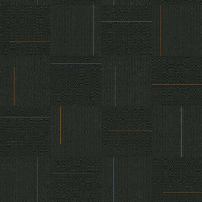 Geo Block Weave Wallpaper in Black