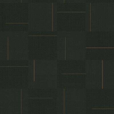 Geo Block Weave Wallpaper in Black