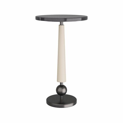 Valari Black Marble Top Drink Table with Bronze Base