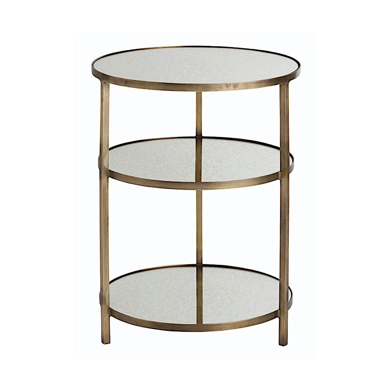 Percy 3-Tier Accent Table with Mirror Shelves