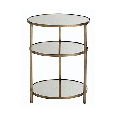 Percy 3-Tier Accent Table with Mirror Shelves