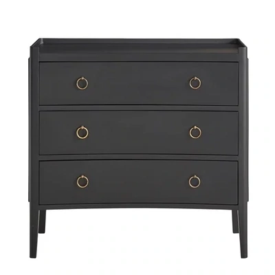 Modern 3-Drawer Hallway Chest in Black Wood