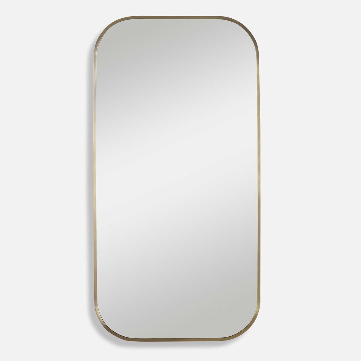 Rounded Rectangle Brass Plated Wall Mirror - 41" x 21"
