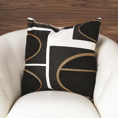 Black White & Brass Pillow